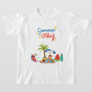 Söta vattenmelonkaraktärer som kopplar av under en t shirt