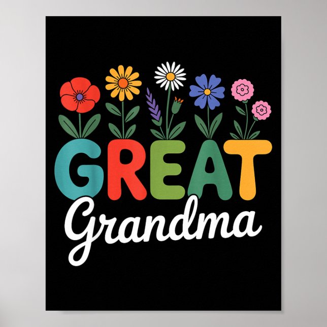 Söta vildblommor mormor blommig mors dag bra poster (Framsidan)