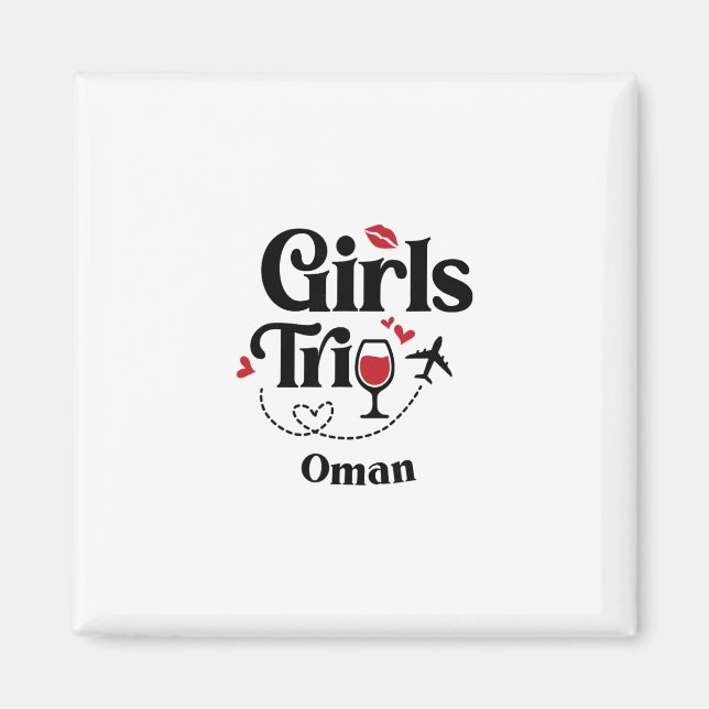 Söta vin flickresan Oman resa semester  Magnet (Framsidan)