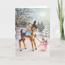 Söta vintage-änglar med julunge