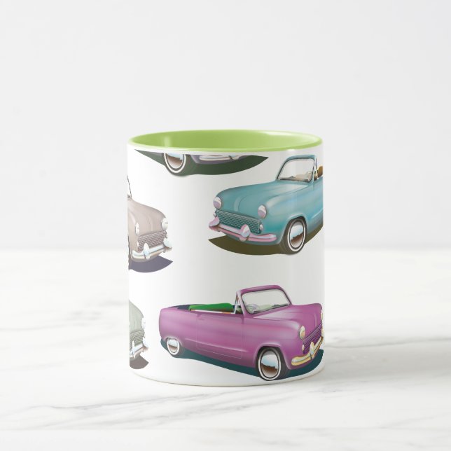 Söta vintage klassiska bilar mönster mugg (Center)