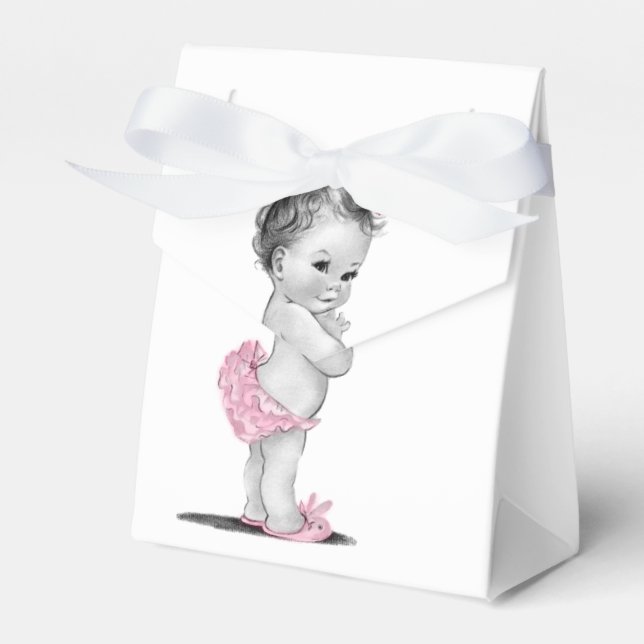 Söta vintage presentlådor för baby shower (Framsidan Sidan)