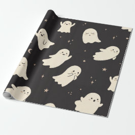 Söta Vintage Spöken & Stjärnor Halloween Presentpapper