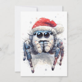 Söta Vinter Hoppande Spindel Julkort