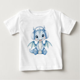 Söta vinterbaby drakörhängen Vattenfärg konst T Shirt
