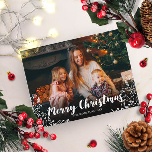 Söta vinterblad Foto God Jul Vykort