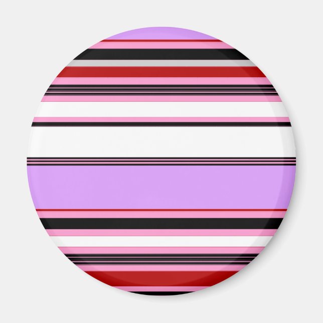 Söta violetta röda ränder magnet (Framsidan)