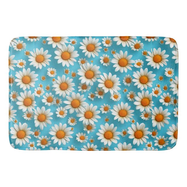 Söta vita blommor badrumsmatta (Framsidan)