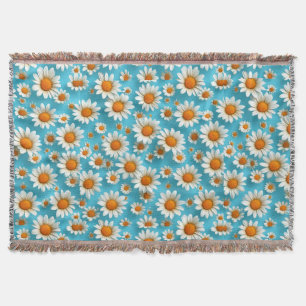 Söta vita blommor filt