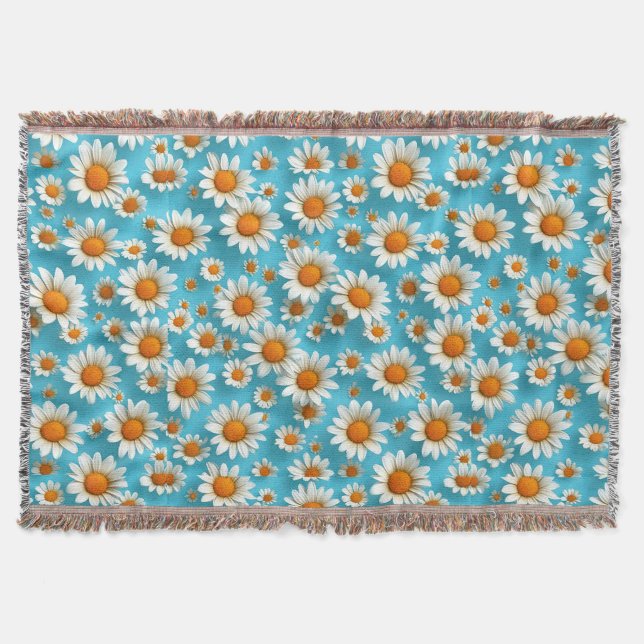 Söta vita blommor filt (Framsidan)