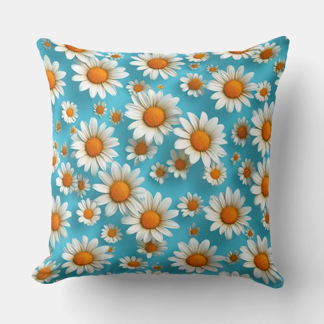 Söta vita blommor kudde (Framsida)