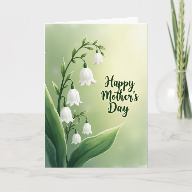 Söta vita blomsterdagens kort (Framsida)