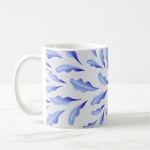 Söta vita, enkla löv blommor kaffemugg