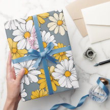 Söta vita gula tusenskönor Blommig konstnärlig mön