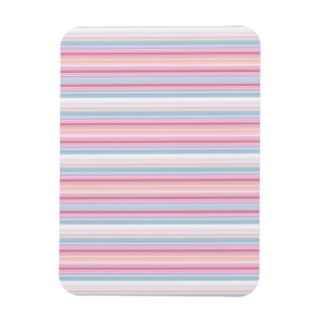 Söta vita rosa ränder  magnet (Vertikal)