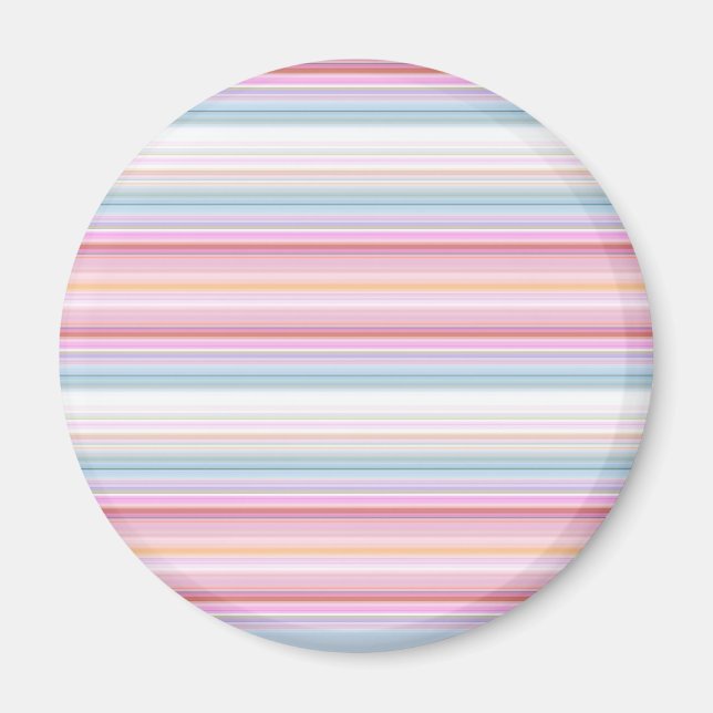 Söta vita rosa ränder  magnet (Framsidan)