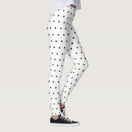 Söta vita svarta prickar Mönster Leggings