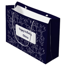 Söta vita vilda blommor Mönstrad monogram