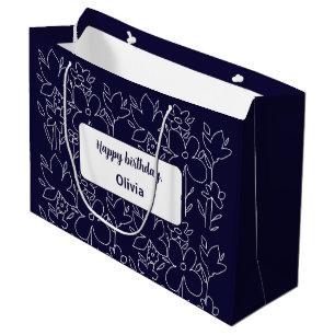 Söta vita vilda blommor Mönstrad monogram