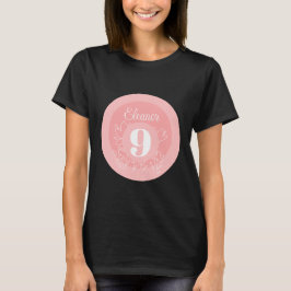 Söta vita vildblommor Mönster på rosa T Shirt