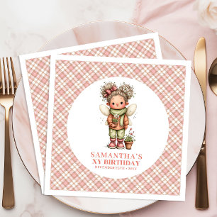 Söta Whimsy Fairy Flowers 4-års Födelsedags Servet Pappersservett