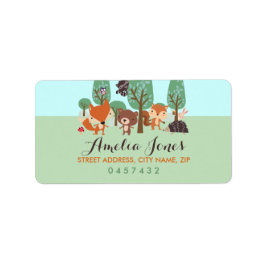 Söta Woodland Friends Baby Shower-Adressetiketter Adressetikett
