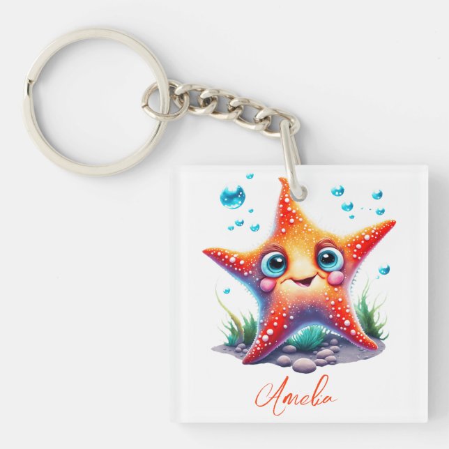 Sötad Orange av Namn-leende Starfish Älskare Gift (Framsidan)