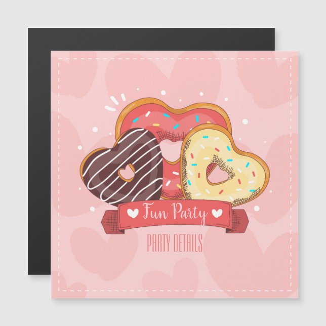 Sötar alla händelser magnetisk inbjudningskort (Fram/baksida)