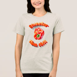Sötare än Chili 3D-text och röd penna Teckning T Shirt