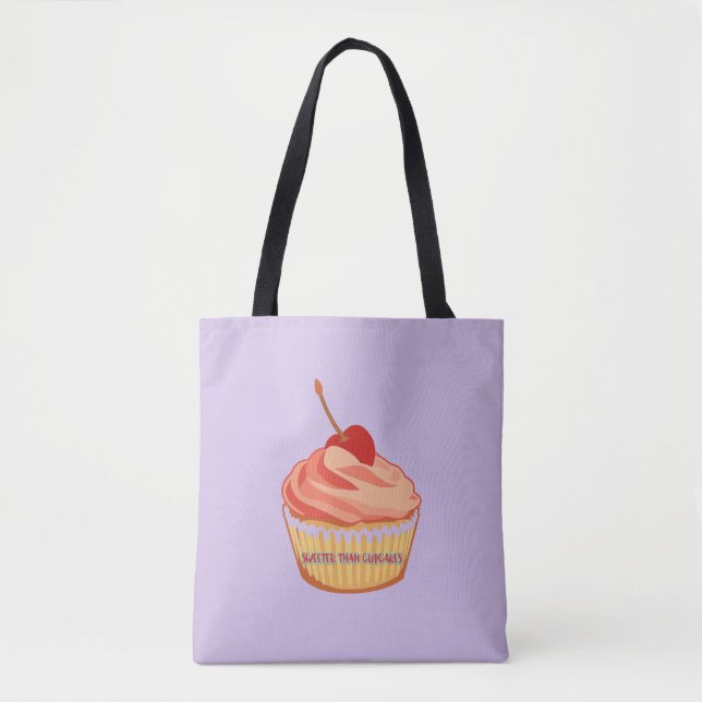 Sötare än Muffinsar Lavender Tote Bag Tygkasse (Framsida)