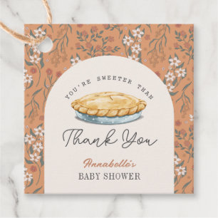 Sötare än Paj Blommigt Baby Shower Tack Gåvor Etiketter