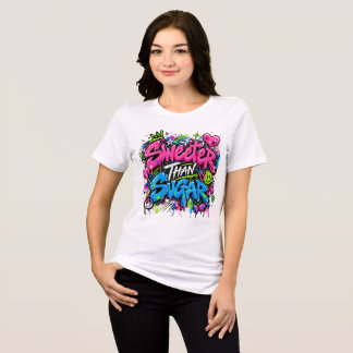 Sötare än socker Neon Graffiti-citat T Shirt