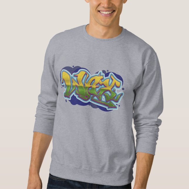 Sötaren vax old school hip hop lång ärmad tröja (Framsida)
