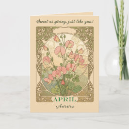 Sötärt April Födelsemånad Blomma Kort