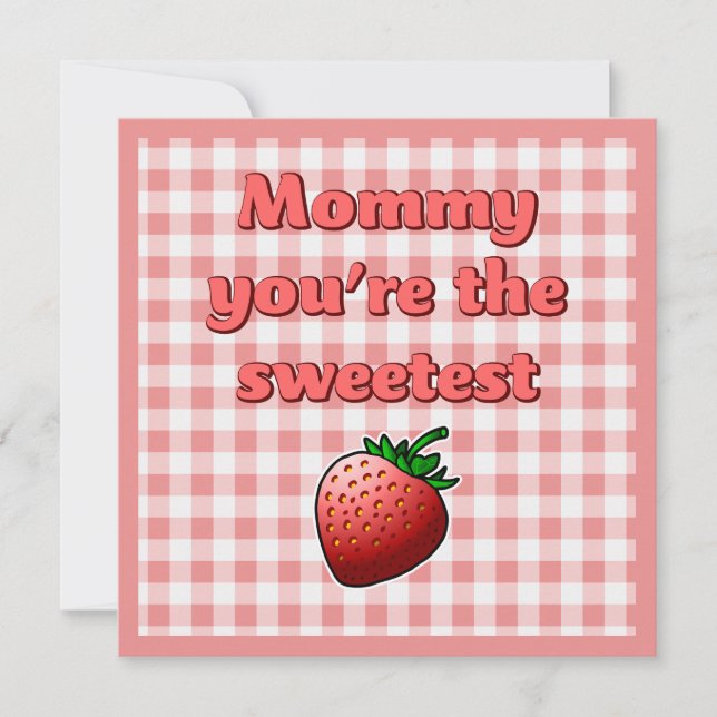 Sötast Red Strawberry Mors dag Kort (Framsida)
