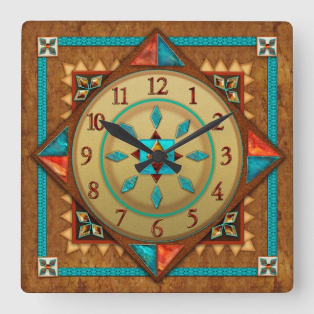 Sötast unika och färgstarka designer fyrkantig klocka (Framsida)
