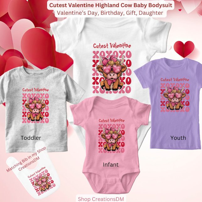 Sötaste Alla Hjärtans Dag Highland Ko Barn T-Shirt (Skapare uppladdad)