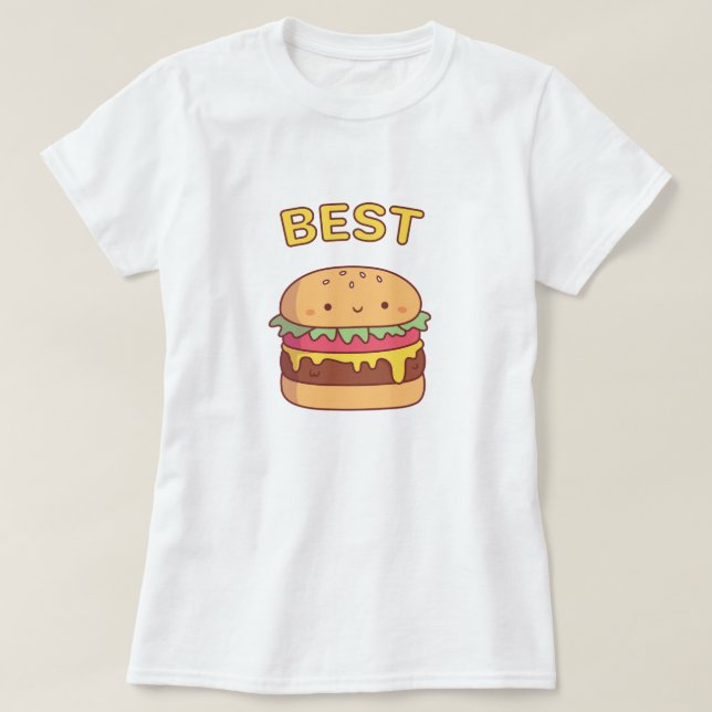 Sötaste bästa burgare matchar bästa vän t shirt (Design framsida)
