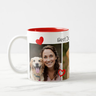 Sötaste bästa hundmamma hjärtan 3 Foto Två-Tonad Mugg