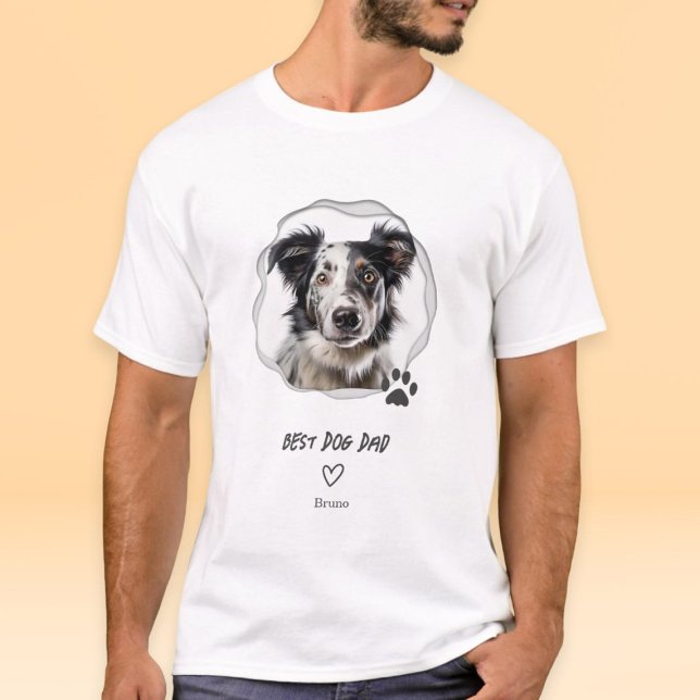 Sötaste bästa hundpappa fotot herrar t shirt (Skapare uppladdad)