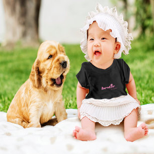 Sötaste Bästa Kompis Baby Flicka Hjärt Design Rosa T Shirt