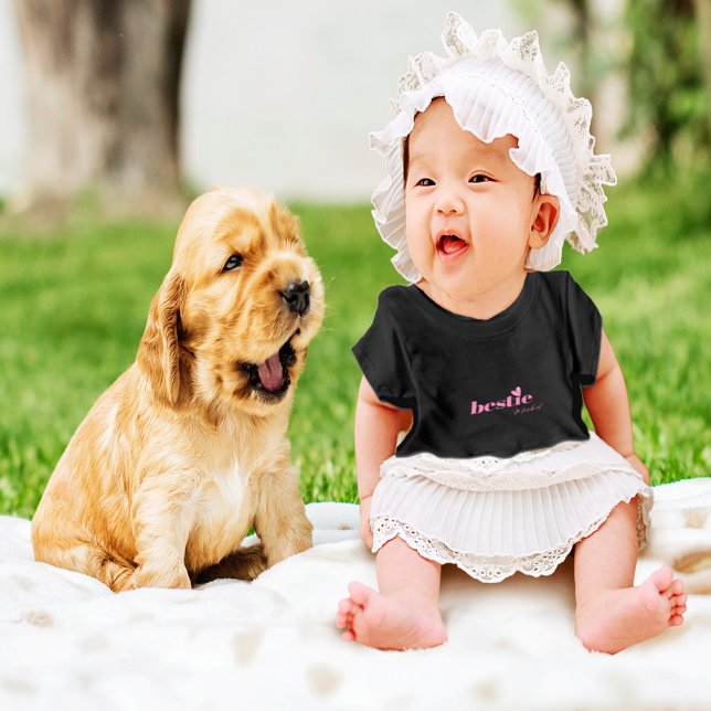 Sötaste Bästa Kompis Baby Flicka Hjärt Design Rosa T Shirt (Skapare uppladdad)