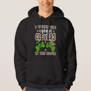 Sötaste C i Patch Lärar Barn St Patricks Day Hoodie