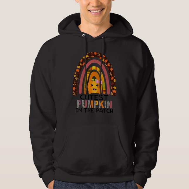 Sötaste Coolaste Pumpa I Plätten Leopard Regnbåge Hoodie (Framsida)