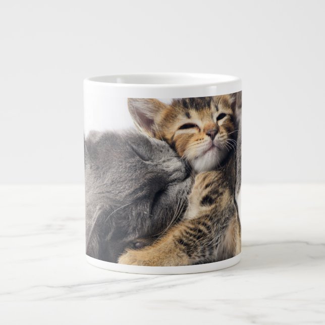 Sötaste djurungar | Sött kattungelugn Jumbo Mugg (Framsidan)