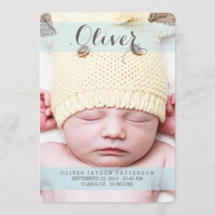 Sötaste Dream Two Photo Modern Birth-meddelande Meddelande