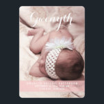 Sötaste Dream Two Photo Modern Birth-meddelande Meddelande<br><div class="desc">Den här designen är ett perfekt sätt att introducera din söta lilla flicka. Har underbar kursiv typografi och två stora foton av baby - ett på framsidan och ett på baksidan. På framsidan finns också information om baby födelse, och på baksidan finns ett speciellt textområde som ska vara personlig med...</div>