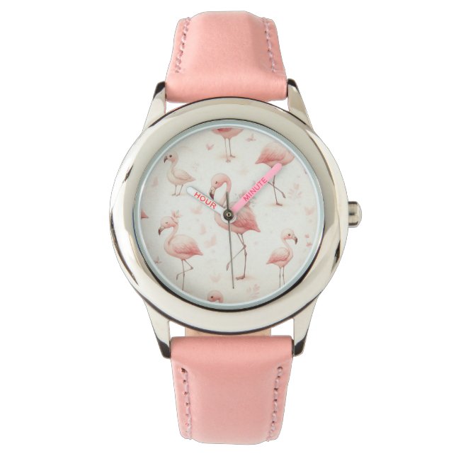 Sötaste Flamingoflocken Armbandsur (Framsida)