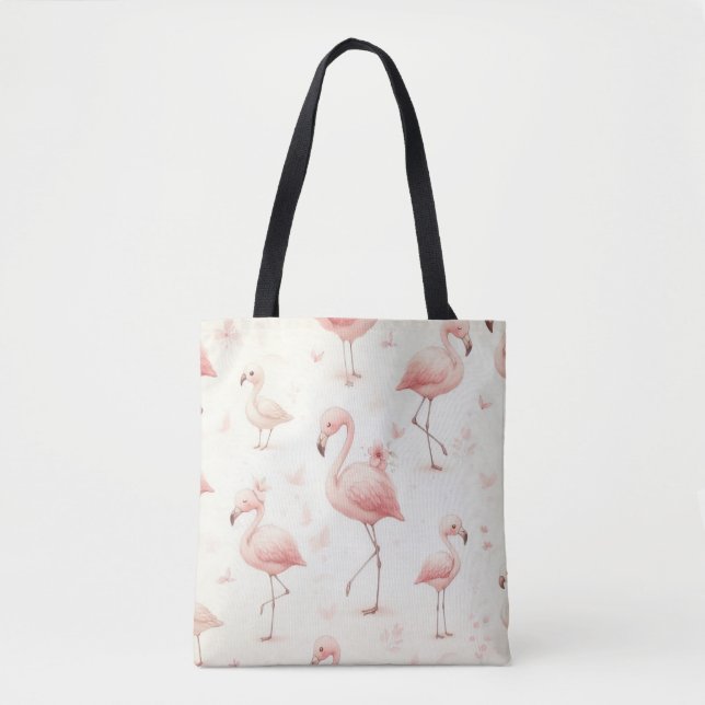 Sötaste Flamingoflocken Tygkasse (Framsida)