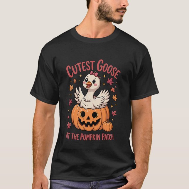 Sötaste gåsen vid Pumpkin Patch höst Halloween G T Shirt (Framsida)